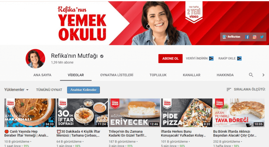 Refika Birgül'ün resmi YouTube Kanalı Refika Birgül'ün resmi YouTube Kanalı